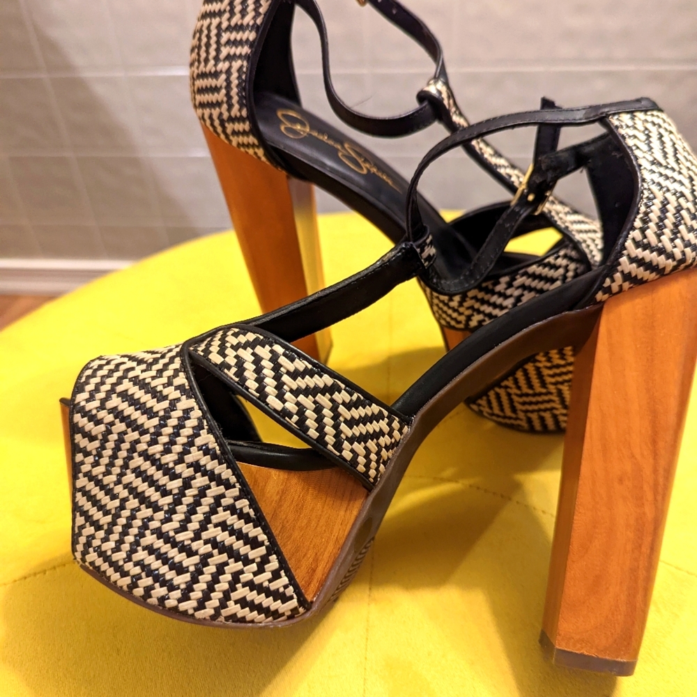 Jessica Simpson T strap heels